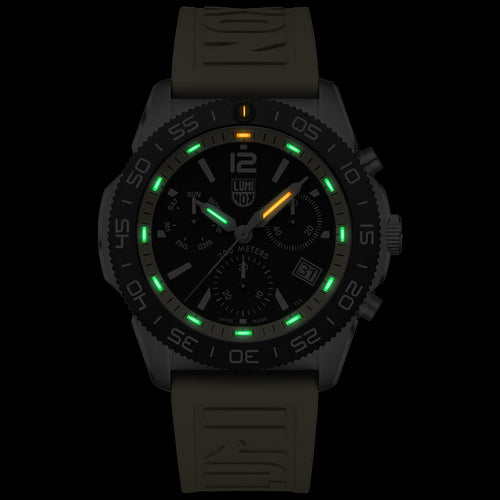 LUMINOX PACIFIC DIVER YELLOW CHRONOGRAPH WATCH 3145 - NIGHT VIEW