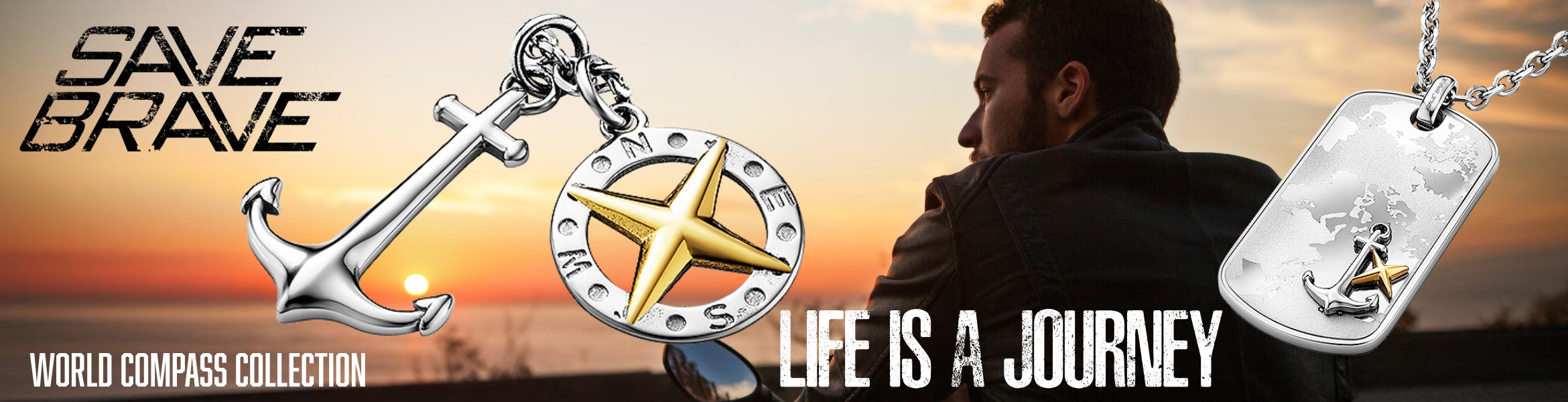 Save Brave World Compass Men's Jewellery Collection