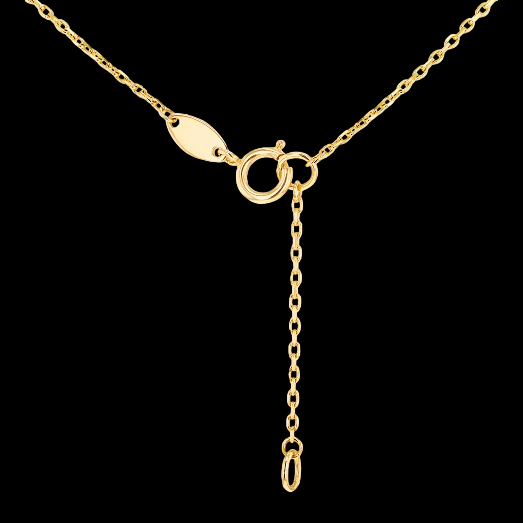 Chain Clasp Close-Up 9 Carat Yellow Gold Malachite Flower Petal Necklace