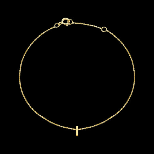 9 CARAT YELLOW GOLD LETTER I INITIAL BRACELET