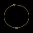 9 CARAT YELLOW GOLD LETTER N INITIAL BRACELET