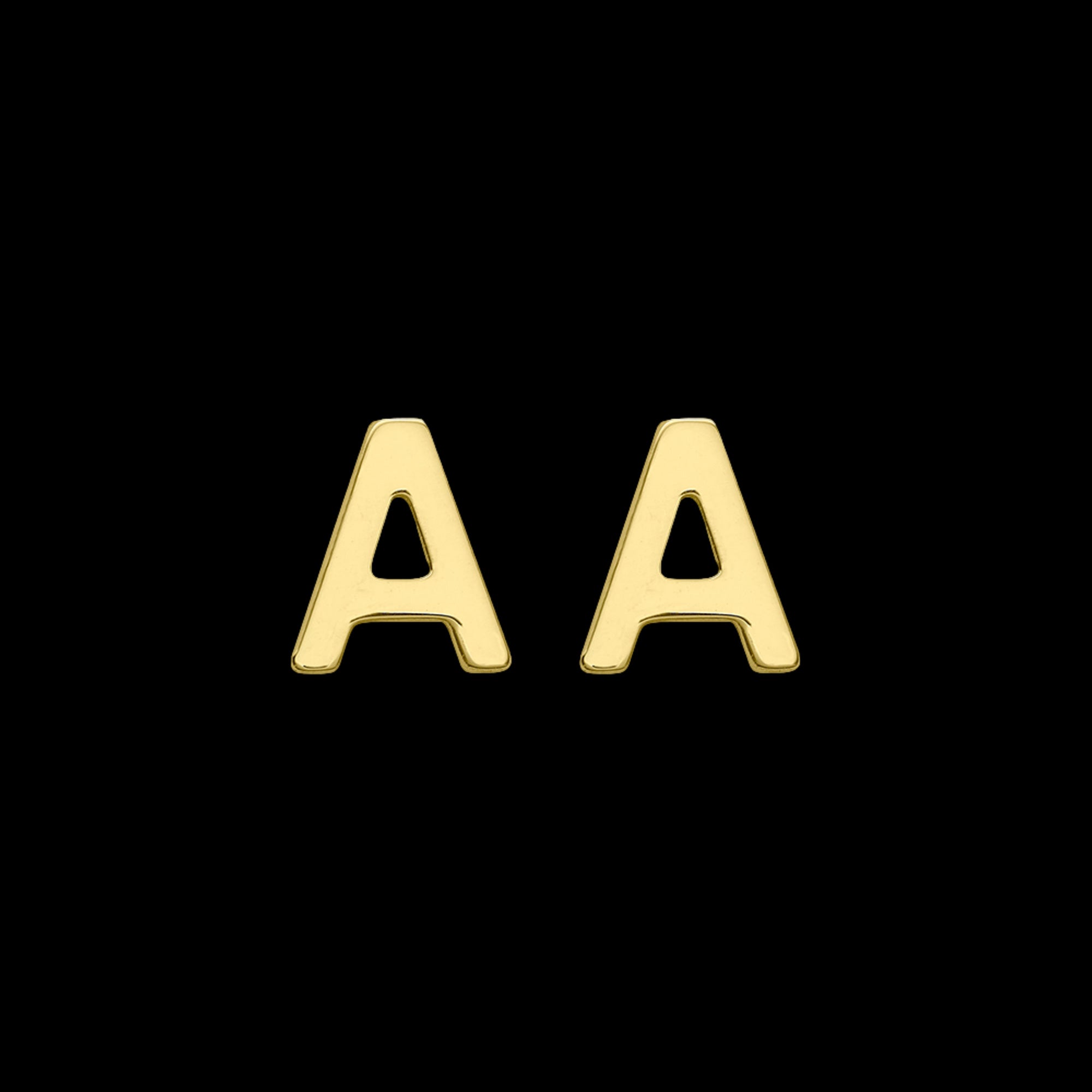 9 Carat Yellow Gold Letter A Initial Earrings | Australia