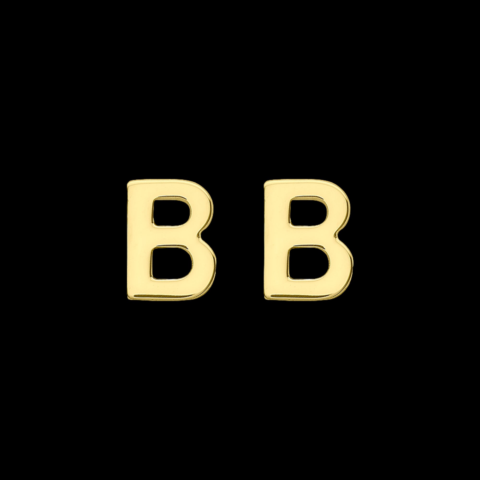 9 Carat Yellow Gold Letter B Initial Earrings | Australia