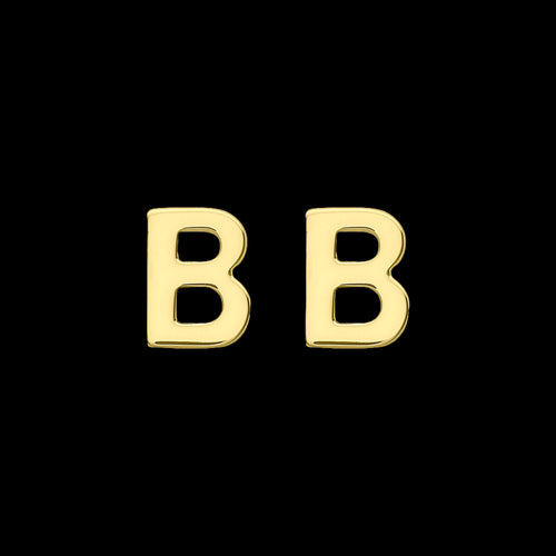 9 Carat Yellow Gold Letter B Initial Earrings | Australia