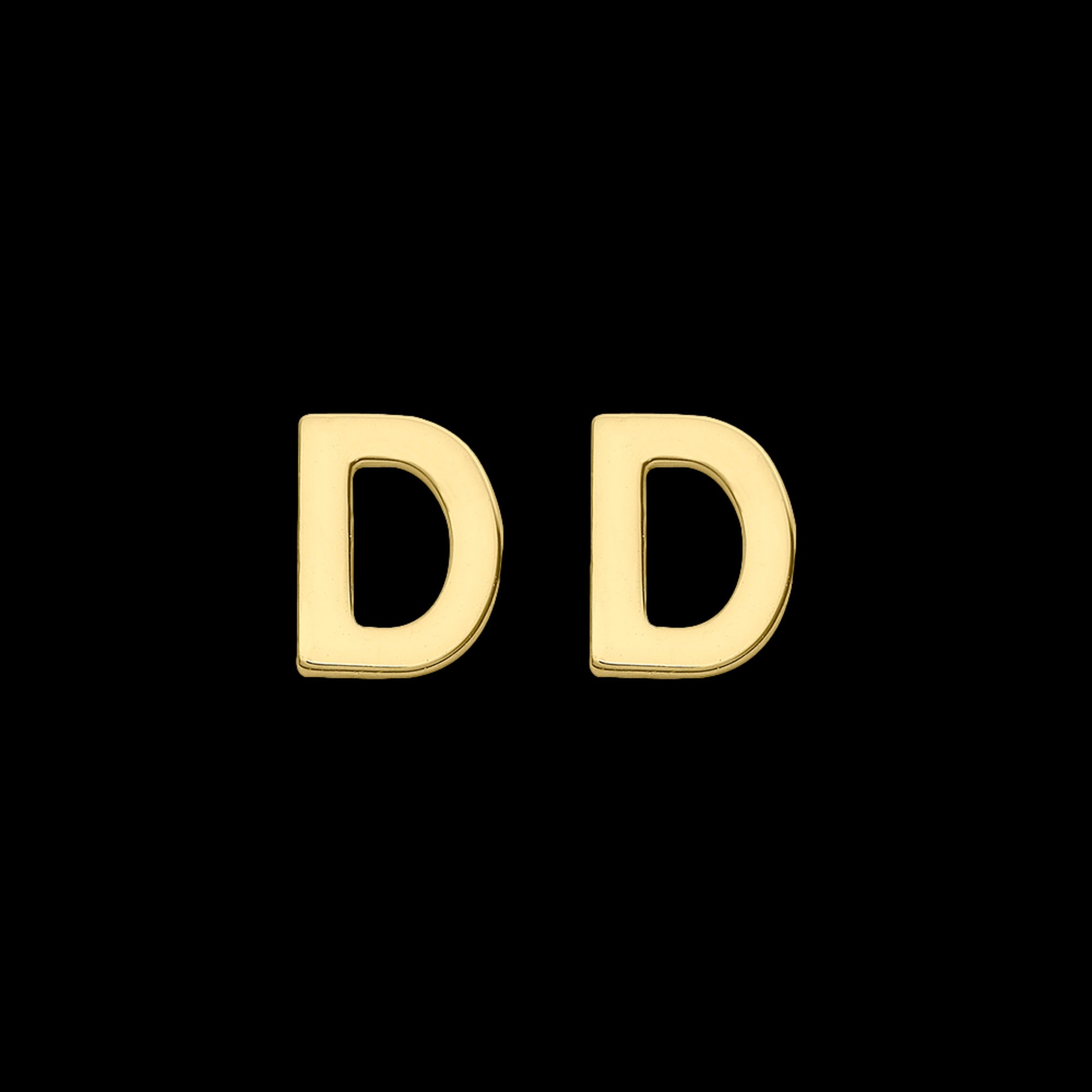 9 Carat Yellow Gold Letter D Initial Earrings | Australia