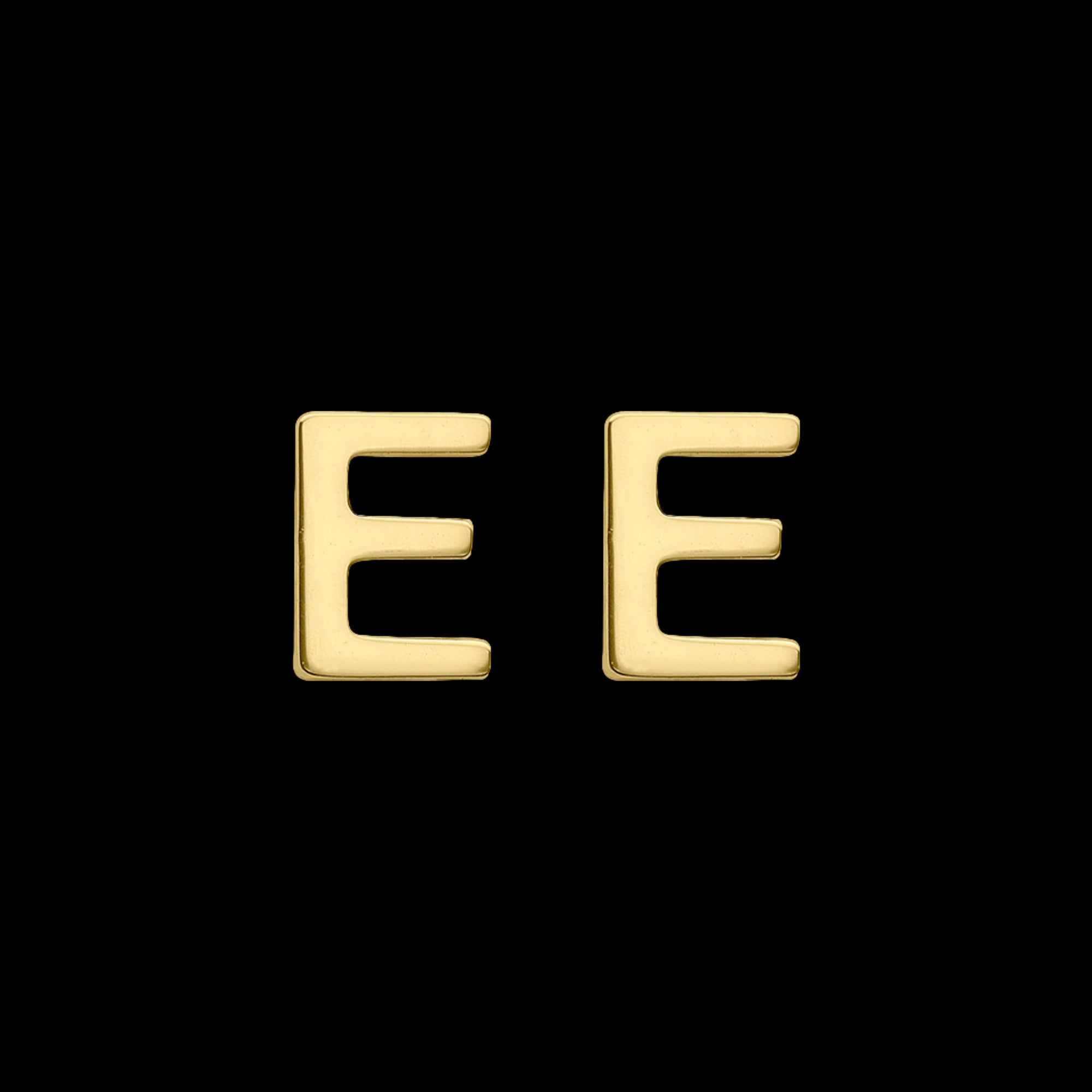 9 Carat Yellow Gold Letter E Initial Earrings | Australia