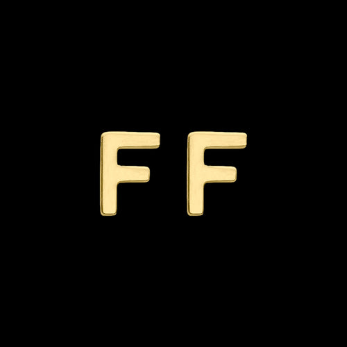 9 Carat Yellow Gold Letter F Initial Earrings | Australia