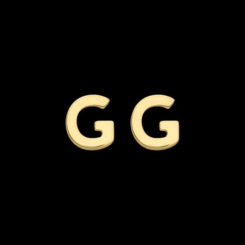 9 Carat Yellow Gold Letter G Initial Earrings | Australia