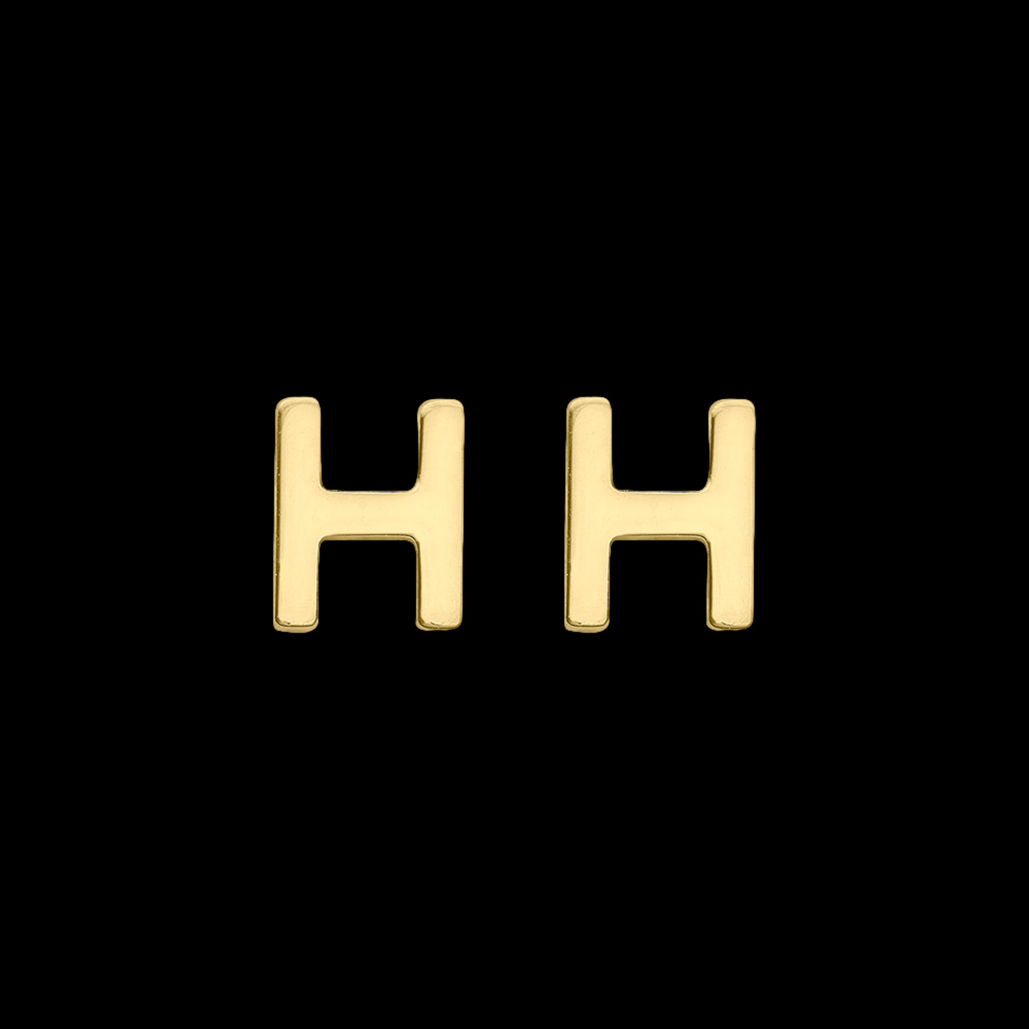 9 Carat Yellow Gold Letter H Initial Earrings | Australia