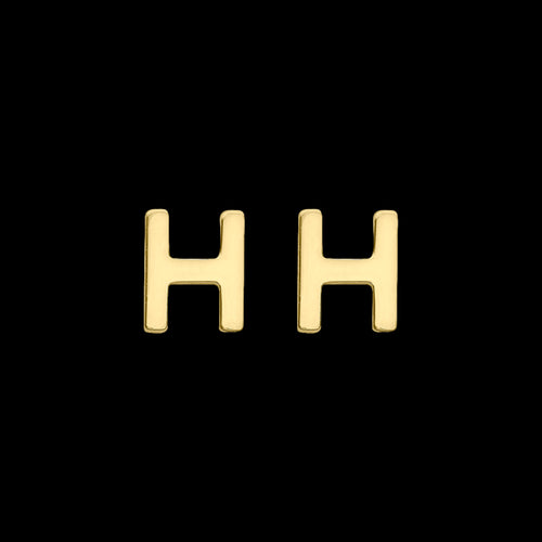9 Carat Yellow Gold Letter H Initial Earrings | Australia