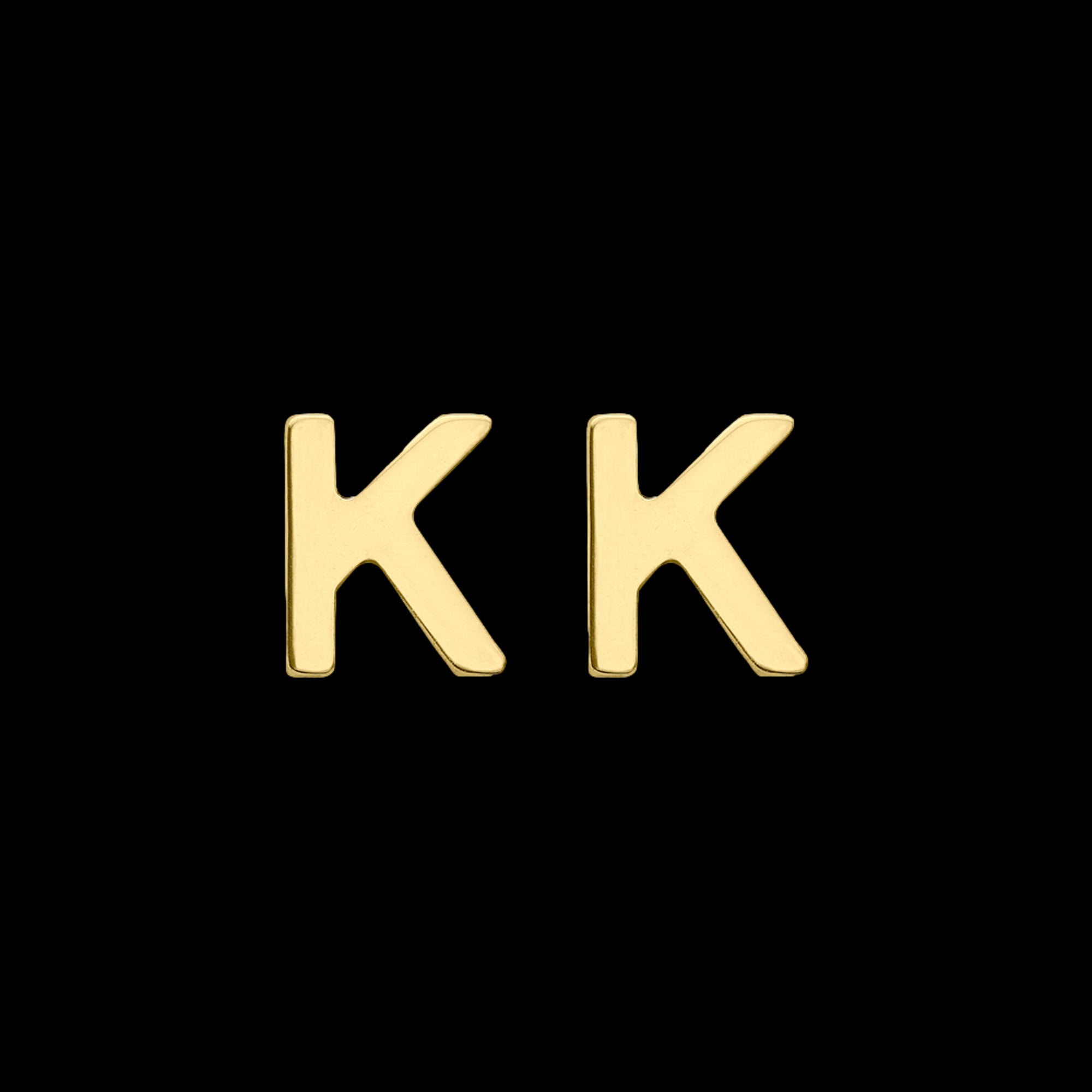 9 Carat Yellow Gold Letter K Initial Earrings | Australia