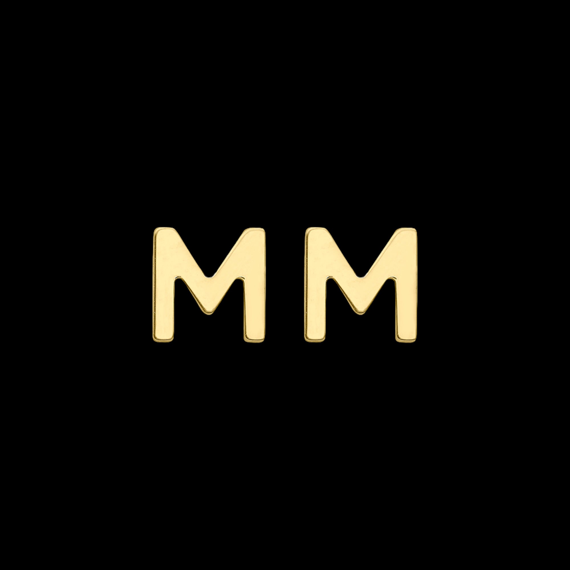 9 Carat Yellow Gold Letter M Initial Earrings | Australia