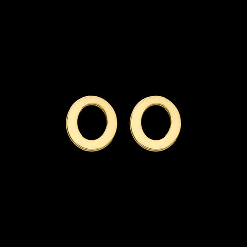 9 Carat Yellow Gold Letter O Initial Earrings | Australia
