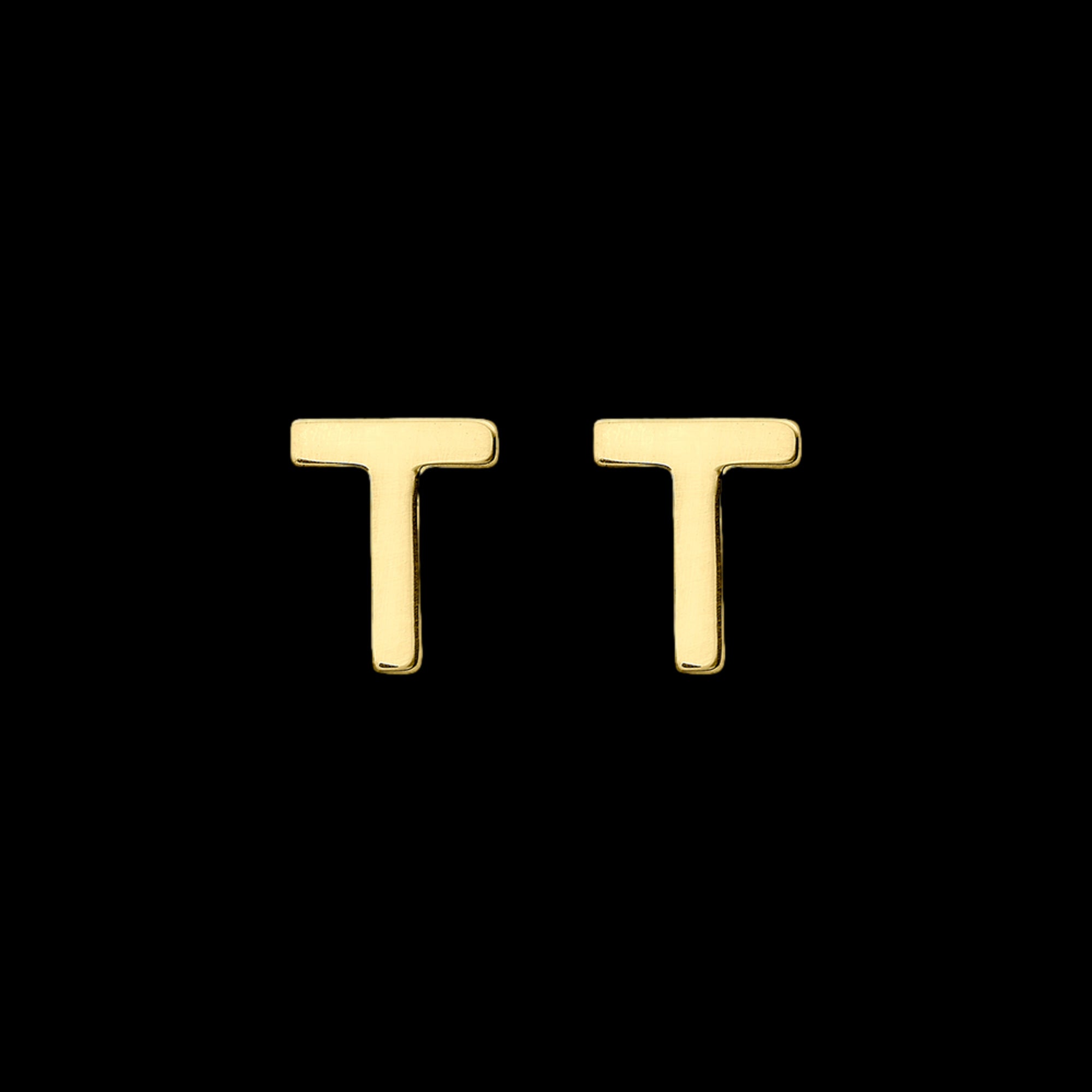 9 Carat Yellow Gold Letter T Initial Earrings | Australia