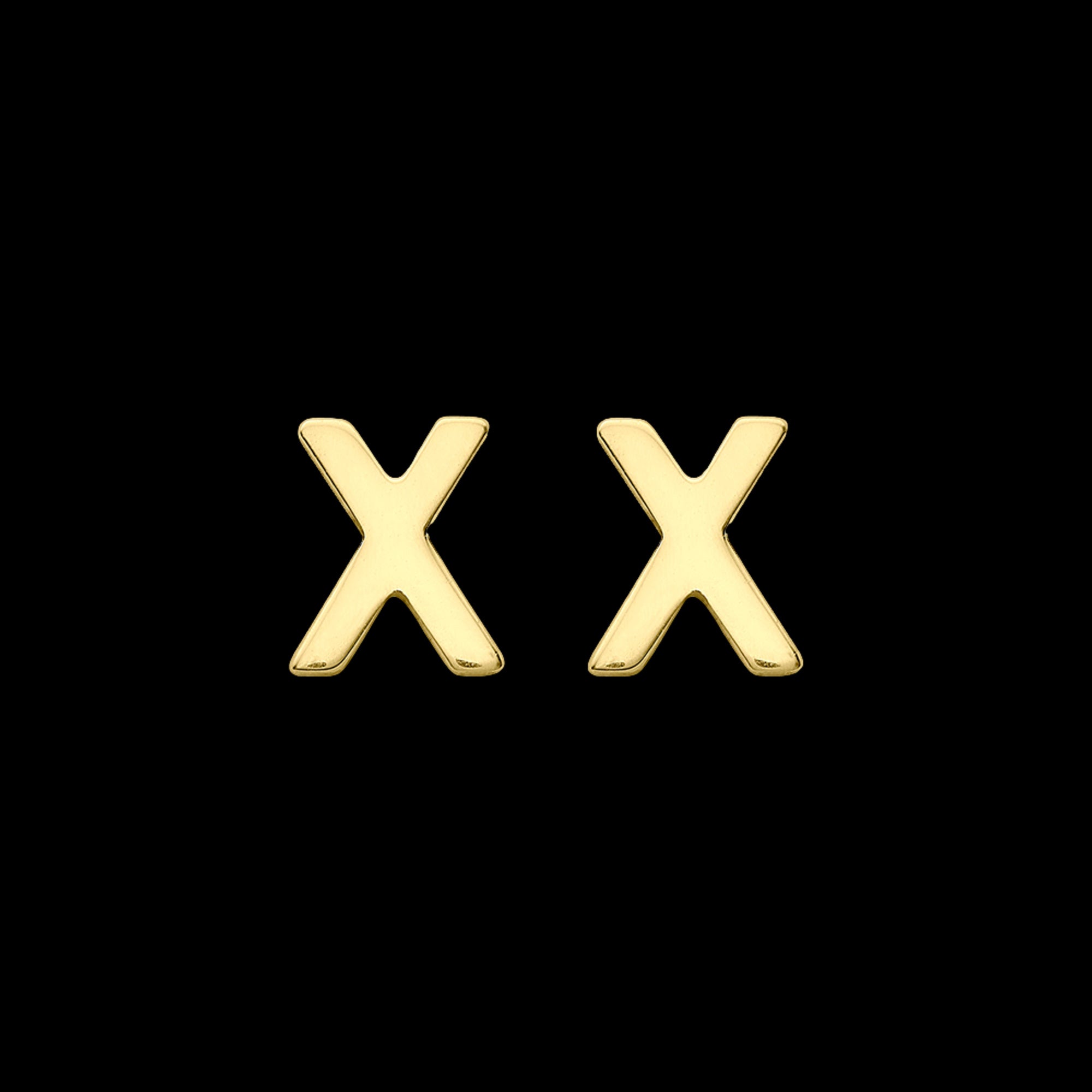 9 Carat Yellow Gold Letter X Initial Earrings | Australia