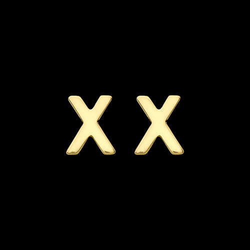 9 Carat Yellow Gold Letter X Initial Earrings | Australia