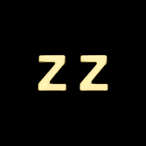 9 Carat Yellow Gold Letter Z Initial Earrings | Australia