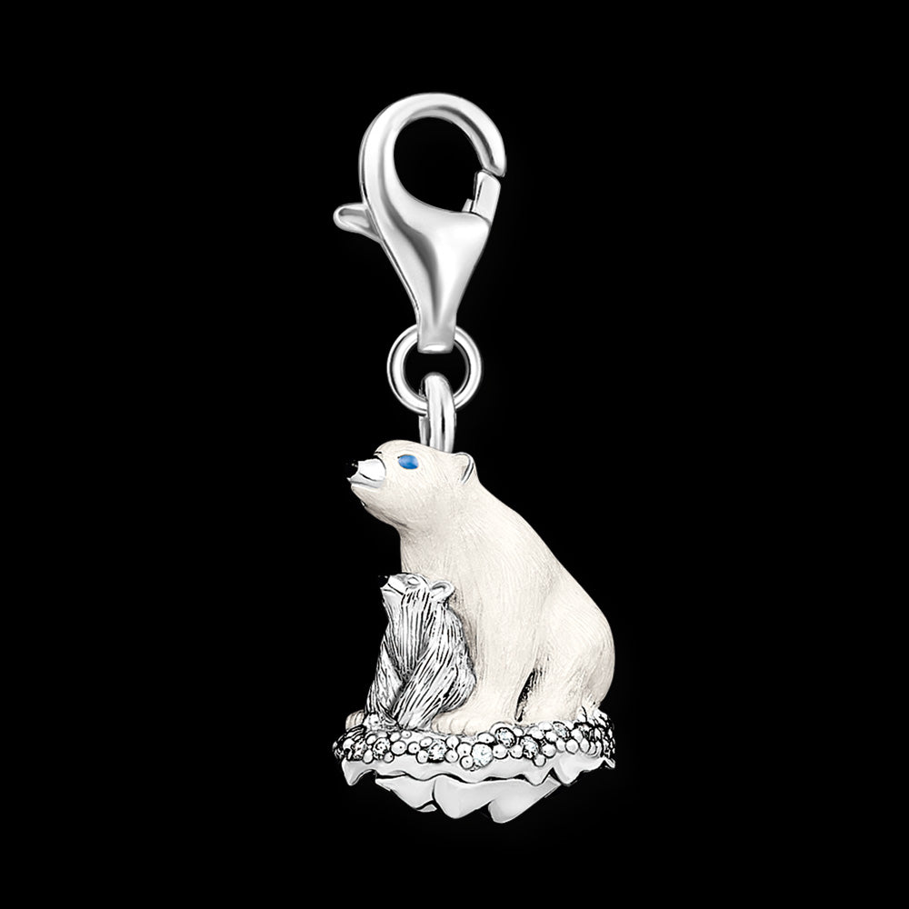 THOMAS SABO POLAR BEAR MOTHER & CUB CHARM PENDANT - SIDE VIEW