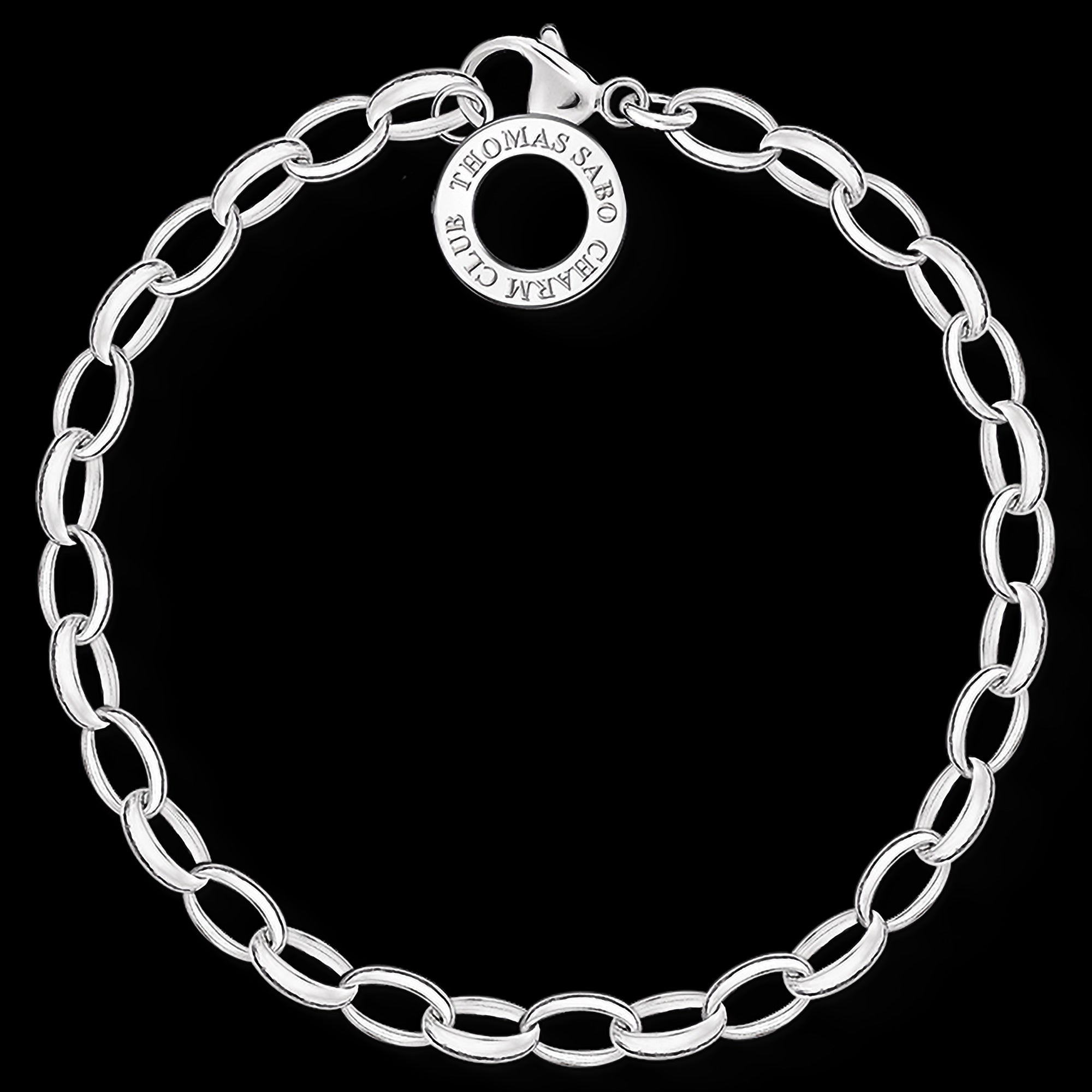Side View Thomas Sabo Silver Classic Belcher Charm Bracelet