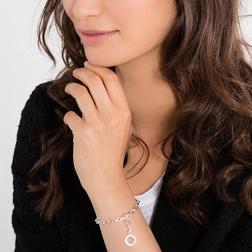 Woman Wearing Thomas Sabo Silver Classic Belcher Charm Bracelet