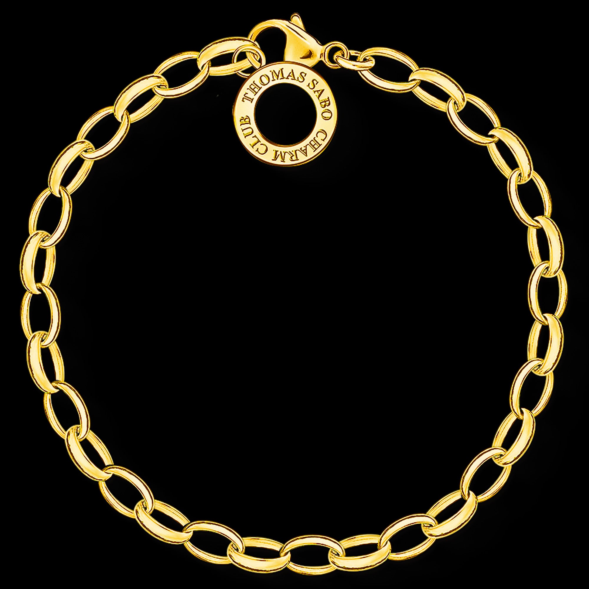Side View Thomas Sabo Gold Classic Belcher Charm Bracelet