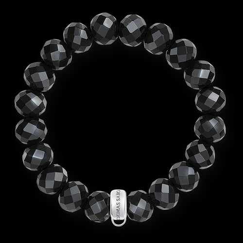 THOMAS SABO BLACK OBSIDIAN FACETED CHARM BRACELET