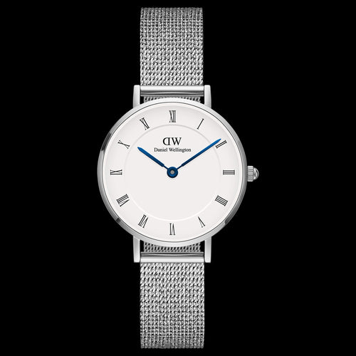 DANIEL WELLINGTON PETITE ROMAN NUMERALS SILVER WHITE DIAL WATCH