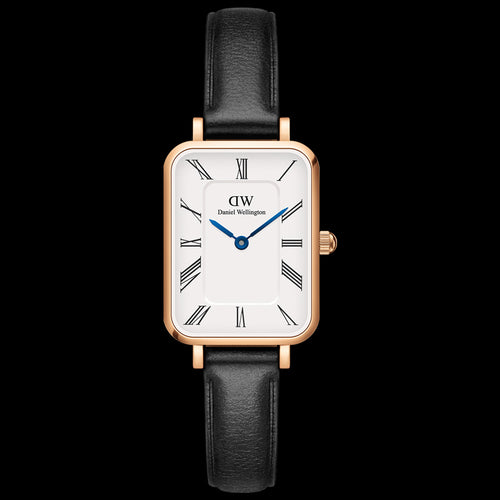 DANIEL WELLINGTON QUADRO ROMAN NUMERALS SHEFFIELD ROSE GOLD WHITE DIAL WATCH