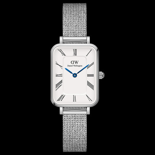 DANIEL WELLINGTON QUADRO ROMAN NUMERALS SILVER WHITE DIAL WATCH