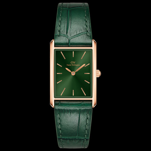 DANIEL WELLINGTON BOUND GREEN CROC LEATHER ROSE GOLD WATCH