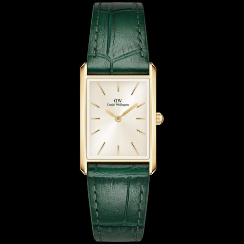 DANIEL WELLINGTON BOUND GREEN CROC LEATHER GOLD WATCH