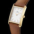 DANIEL WELLINGTON BOUND BROWN CROC LEATHER GOLD WHITE DIAL WATCH - ANGLE VIEW