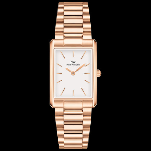 DANIEL WELLINGTON BOUND 3-LINK ROSE GOLD WHITE DIAL WATCH