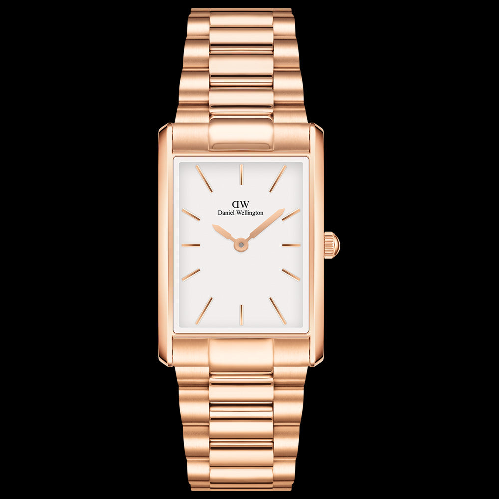 DANIEL WELLINGTON BOUND 3-LINK ROSE GOLD MEN'S WHITE DIAL WATCH