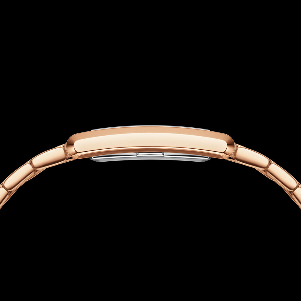 DANIEL WELLINGTON BOUND 9-LINK ROSE GOLD GREEN DIAL WATCH - SIDE VIEW