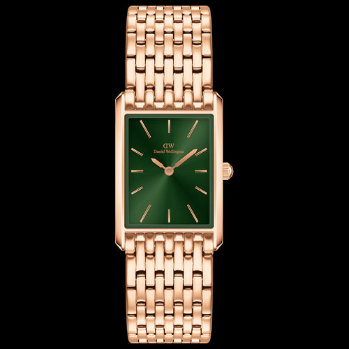 DANIEL WELLINGTON BOUND 9-LINK ROSE GOLD GREEN DIAL WATCH