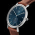 DANIEL WELLINGTON CLASSIC LEATHER MULTI-EYE SILVER ARCTIC BLUE DIAL WATCH
