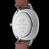 DANIEL WELLINGTON CLASSIC LEATHER MULTI-EYE SILVER ARCTIC BLUE DIAL WATCH - BACK VIEW