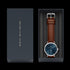 DANIEL WELLINGTON CLASSIC LEATHER MULTI-EYE SILVER ARCTIC BLUE DIAL WATCH - PACKAGING