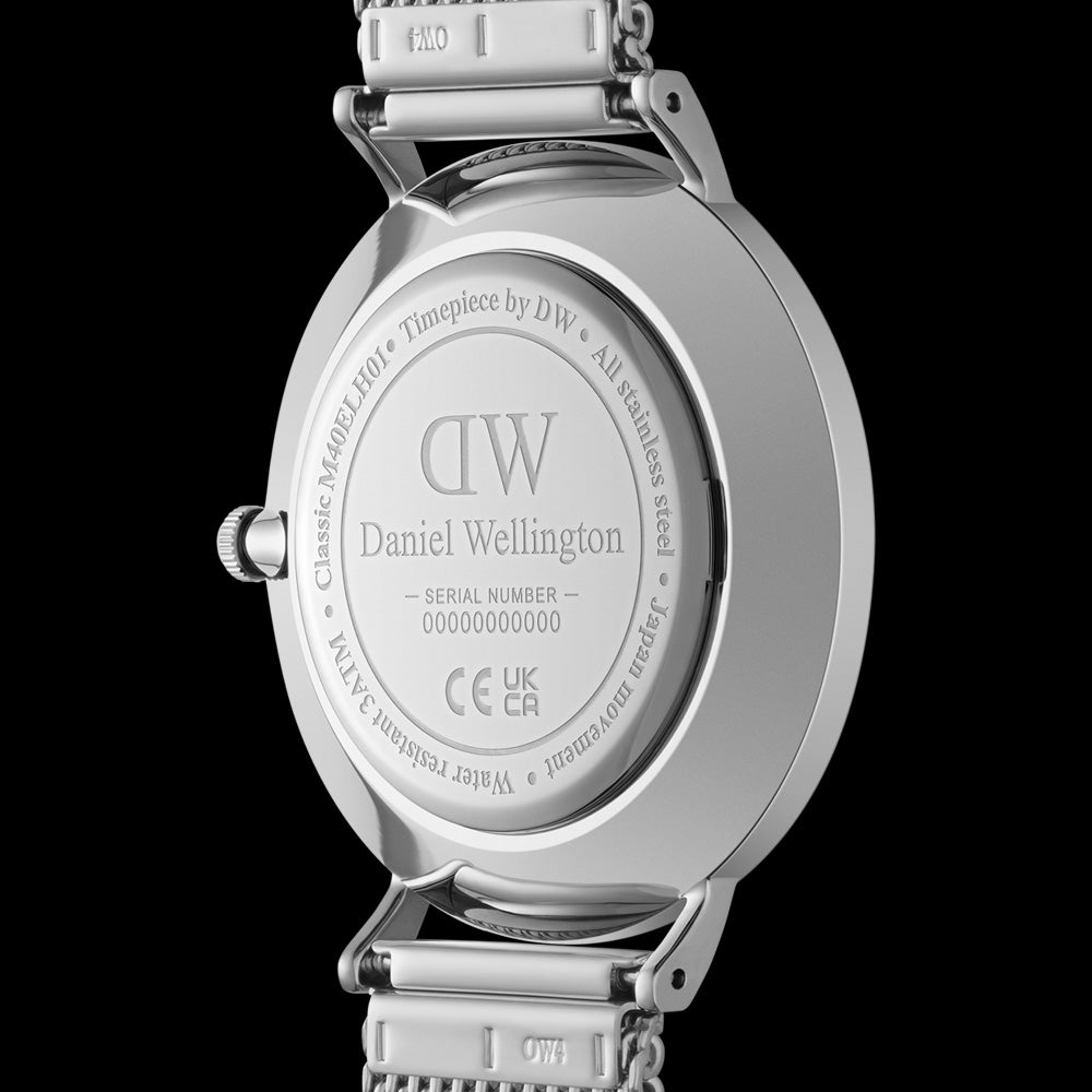 DANIEL WELLINGTON CLASSIC MULTI-EYE SILVER ARCTIC BLUE DIAL WATCH - BACK VIEW