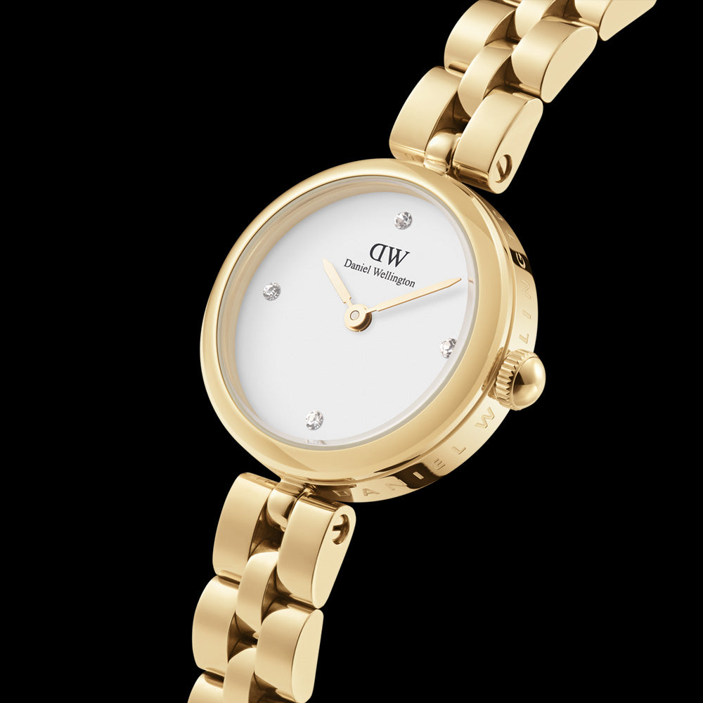 DANIEL WELLINGTON ELAN LUMINE GOLD WHITE DIAL WATCH - ANGLE VIEW