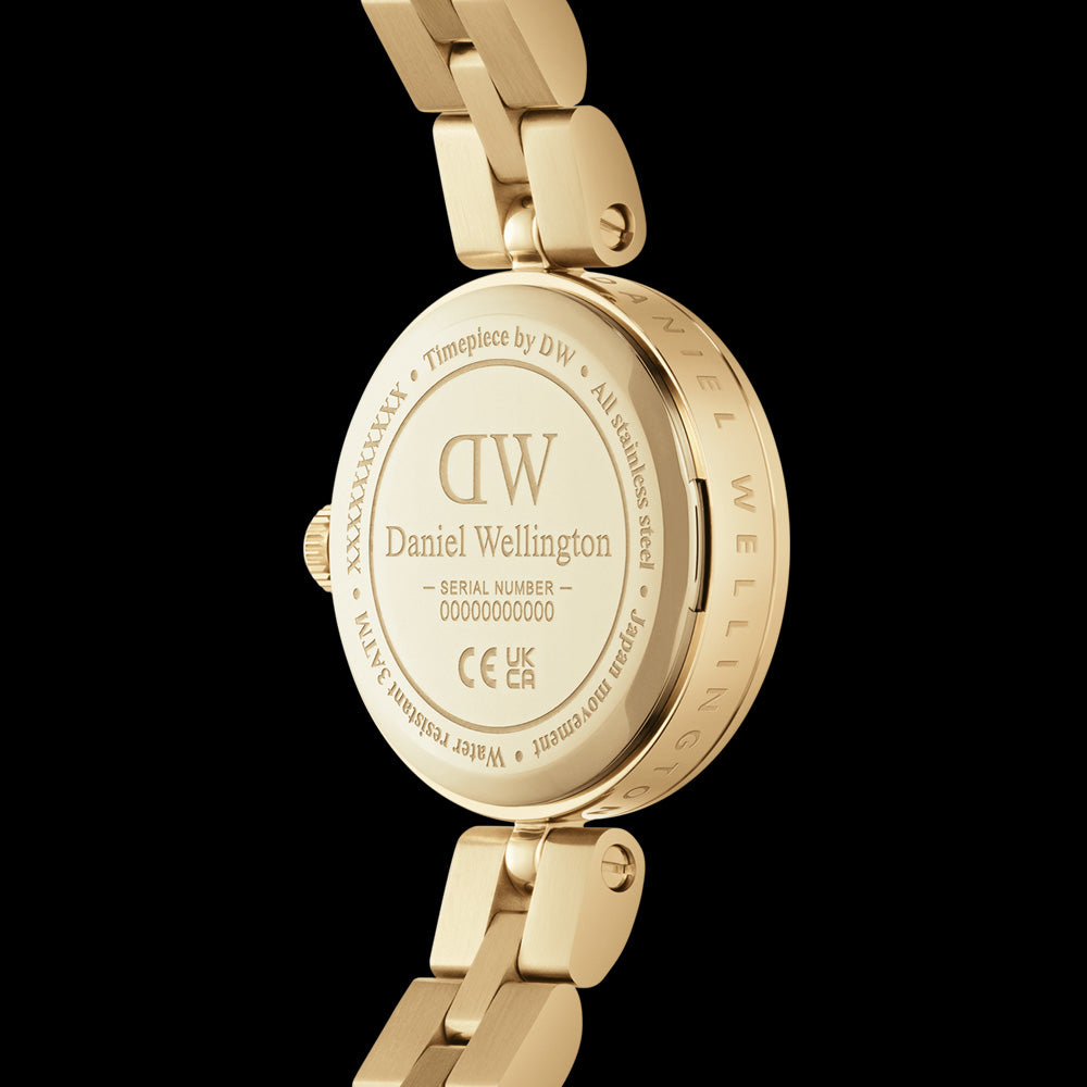 DANIEL WELLINGTON ELAN LUMINE GOLD WHITE DIAL WATCH - BACK VIEW