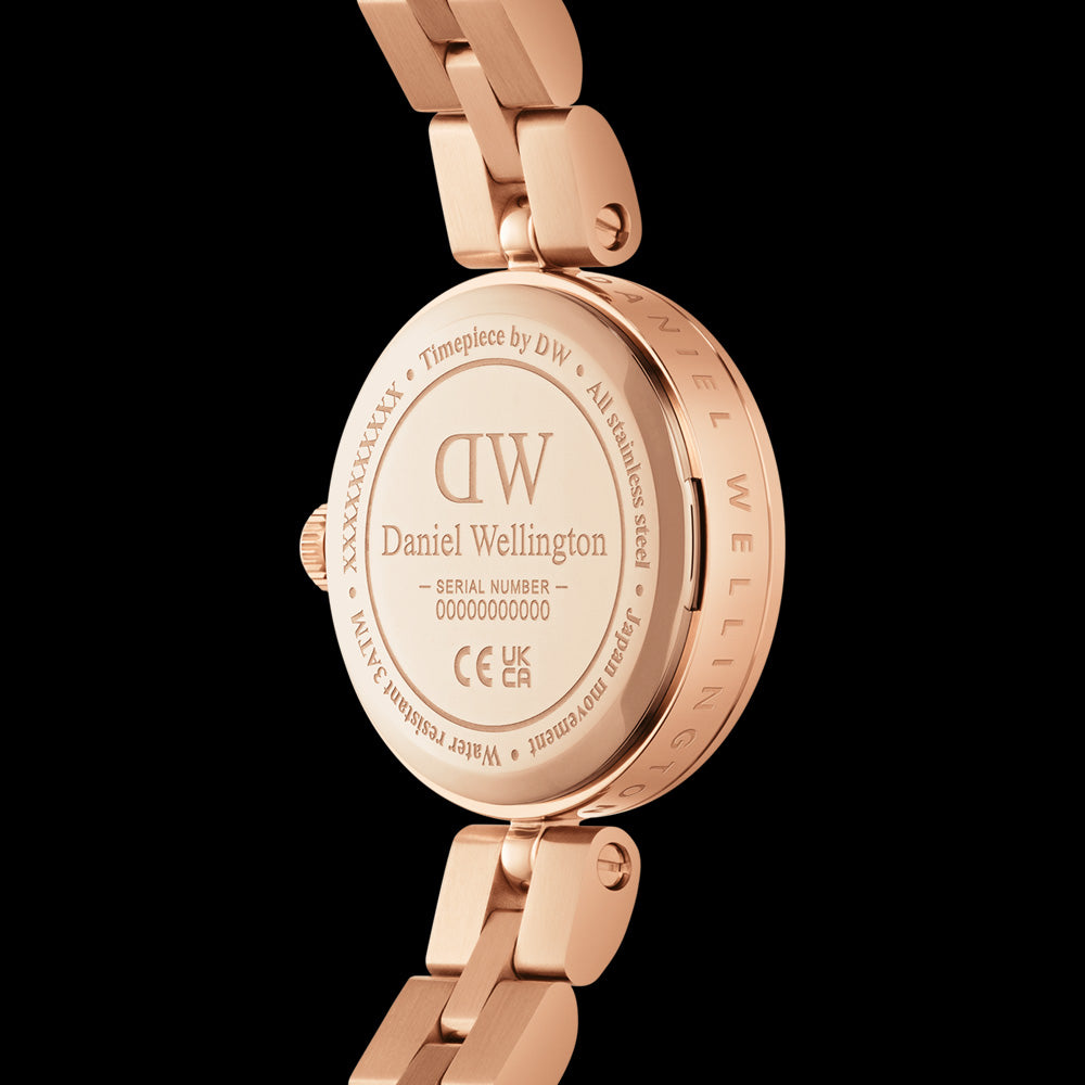 DANIEL WELLINGTON ELAN LUMINE ROSE GOLD WHITE DIAL WATCH - BACK VIEW