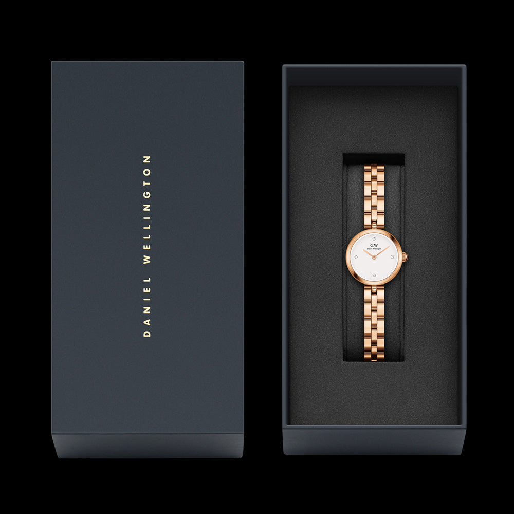 DANIEL WELLINGTON ELAN LUMINE ROSE GOLD WHITE DIAL WATCH - PACKAGING