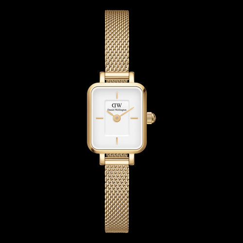 DANIEL WELLINGTON QUADRO MINI EVERGOLD GOLD WHITE DIAL WATCH