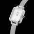 DANIEL WELLINGTON QUADRO MINI SILVER WHITE DIAL WATCH - ANGLE VIEW