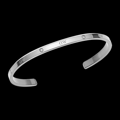 DANIEL WELLINGTON CLASSIC LUMINE SILVER CUFF BRACELET - ANGLE VIEW