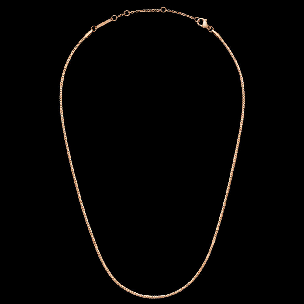 DANIEL WELLINGTON ELAN FLAT CHAIN ROSE GOLD NECKLACE - FULL VIEW