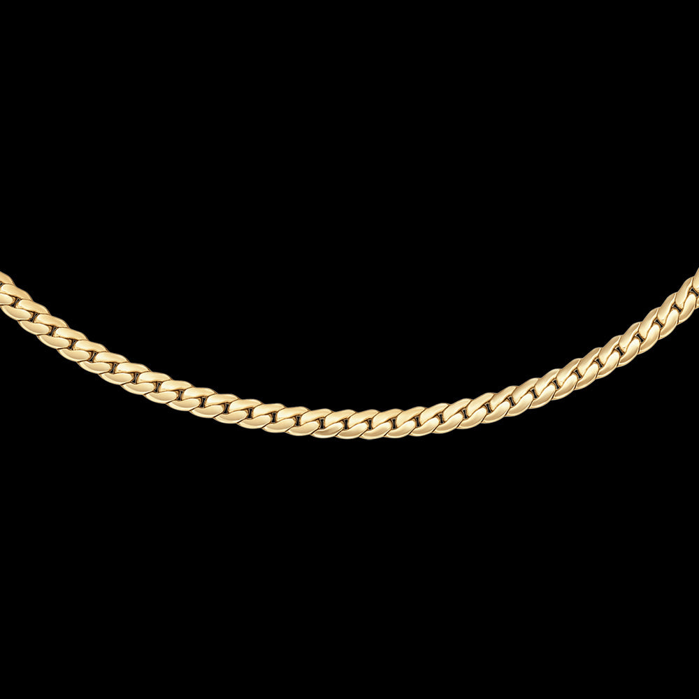 DANIEL WELLINGTON ELAN FLAT CHAIN GOLD NECKLACE - CLOSE-UP