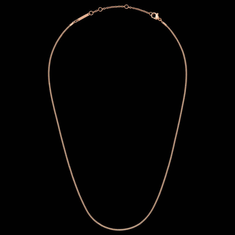 DANIEL WELLINGTON ELAN BOX CHAIN ROSE GOLD NECKLACE - FULL VIEW